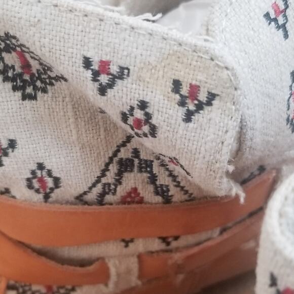 Latigo James Anthropologie Boots Womens 7M Leather and Canvas Ankle Boho Casual - Picture 4 of 12